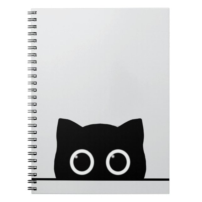 Cuaderno Peeking Black Cat Spiral Photo Notebook (Frente)