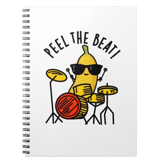 Cuaderno Peel The Beat Cute Banana Drummer Pun (Frente)
