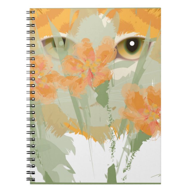 Cuaderno Peeper de follaje para gato naranja (Frente)