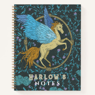 Cuaderno Pegasus Criatura Mítica Azul Marino