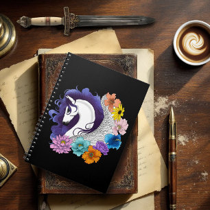 Cuaderno Pegasus Negro Floral