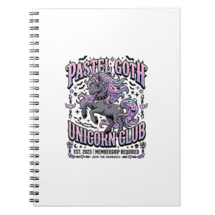 Cuaderno Pegatina comercial del club de unicornios góticos