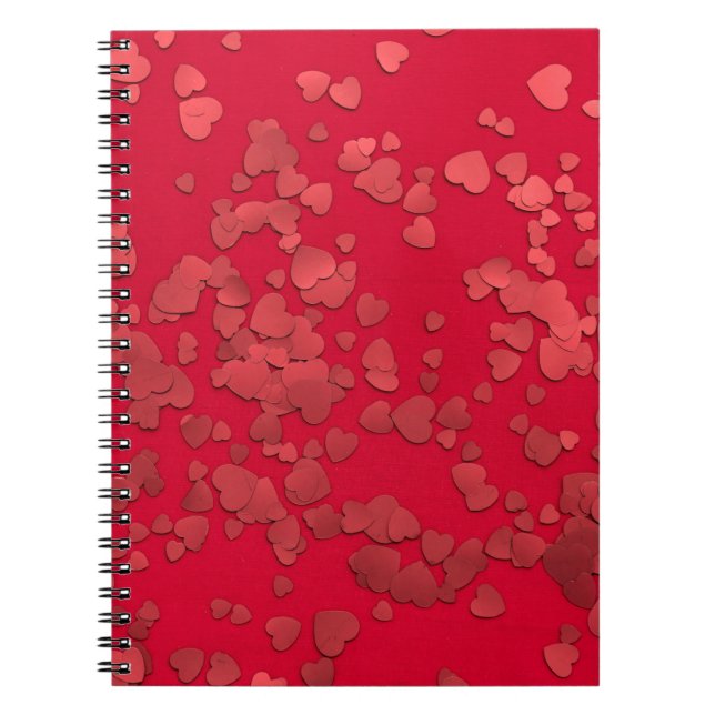 Cuaderno Pegatina de corazón rojo digital (Frente)