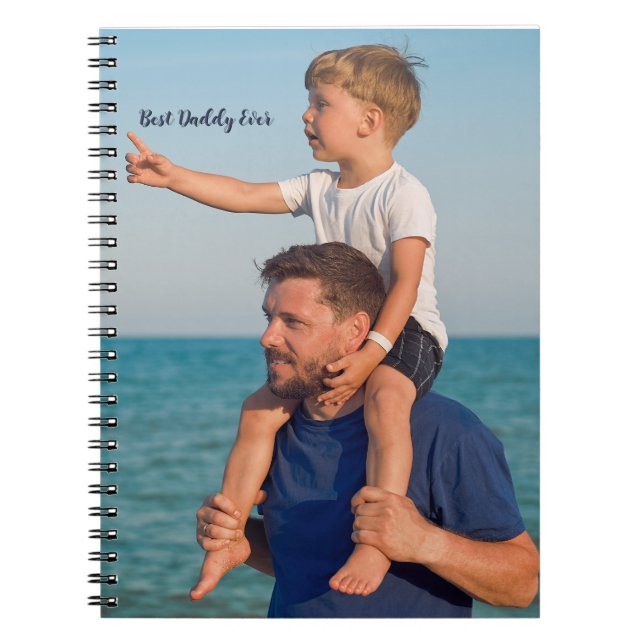 Cuaderno Pegatina de regalos de fotos para papá (Frente)