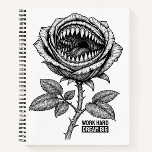 Cuaderno Pegatina de Rosa del Diablo Gótica – Floral de Ter