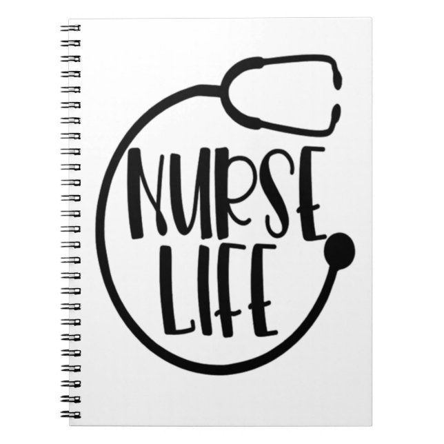 Cuaderno pegatina de vida de enfermera de amor (Frente)