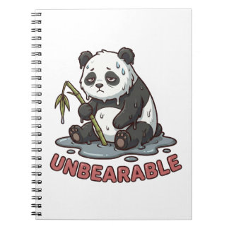 Cuaderno Pegatina divertida de panda derretido quemado