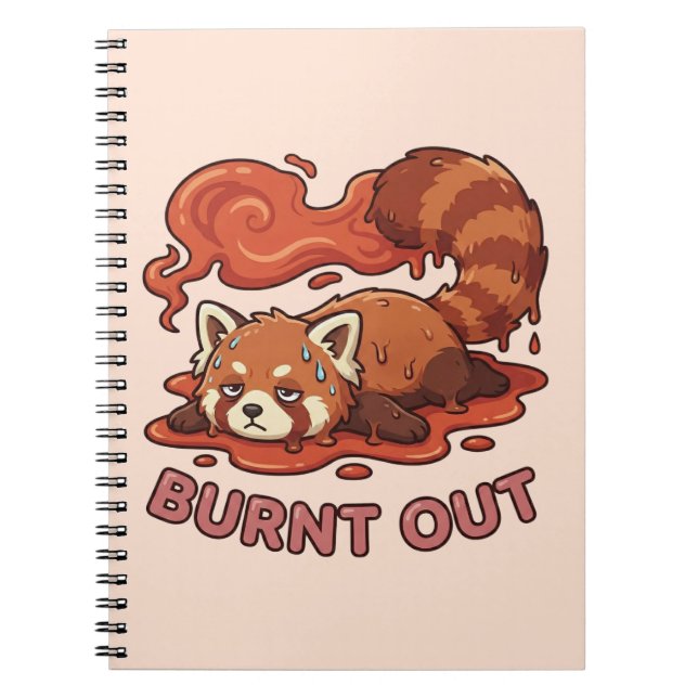 Cuaderno Pegatina divertida de panda rojo derritiéndose que (Frente)