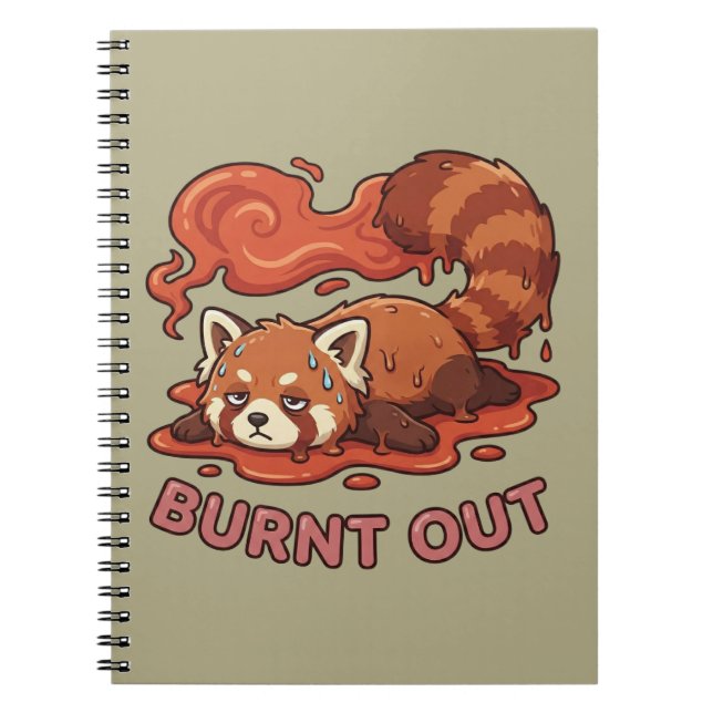 Cuaderno Pegatina divertida de panda rojo derritiéndose que (Frente)