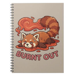 Cuaderno Pegatina divertida de panda rojo derritiéndose que