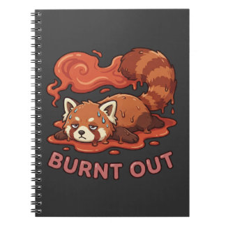 Cuaderno Pegatina divertida de panda rojo derritiéndose que