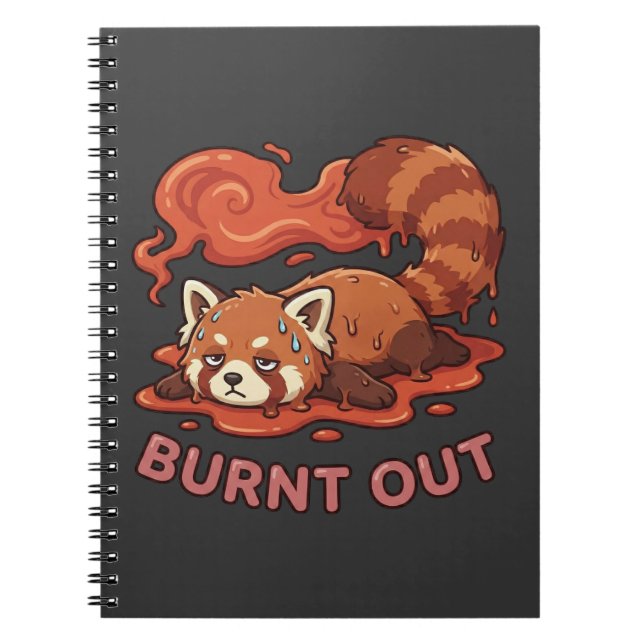 Cuaderno Pegatina divertida de panda rojo derritiéndose que (Frente)