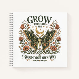 Cuaderno Pegatina floral de polilla celestial