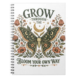 Cuaderno Pegatina floral de polilla celestial