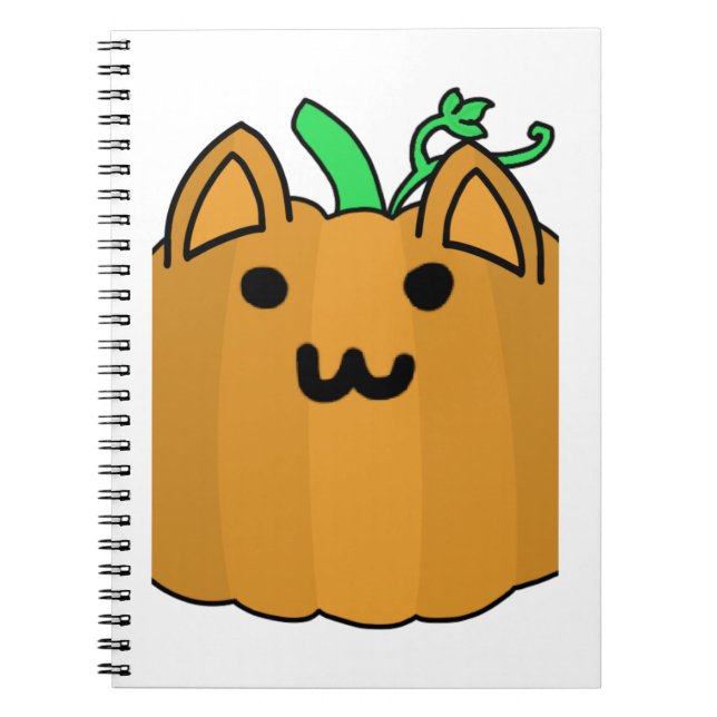 Cuaderno Pegatina Halloween de calabaza gata (Frente)