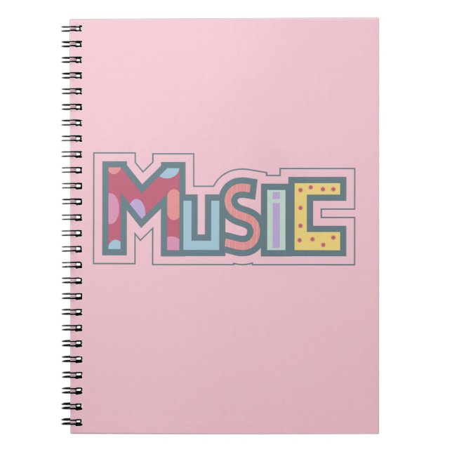 Cuaderno pegatina musical colorido (Frente)