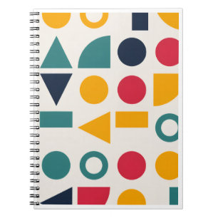 Cuaderno Pegatinas de patrón de formas geométricas Bauhaus