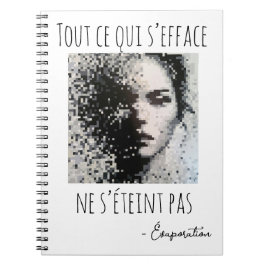 Cuaderno Peinture visage noir et blanc en pixel 