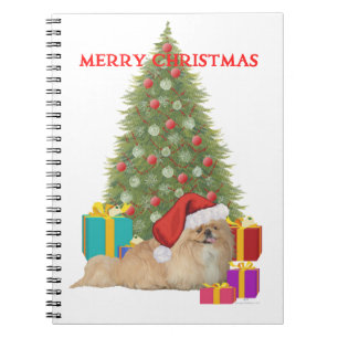 Cuaderno Pekingese Feliz Navidad