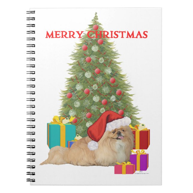 Cuaderno Pekingese Feliz Navidad (Frente)