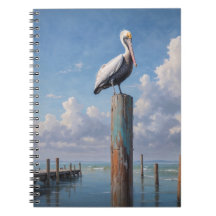 Pelican en un poste de pontón meteorológico