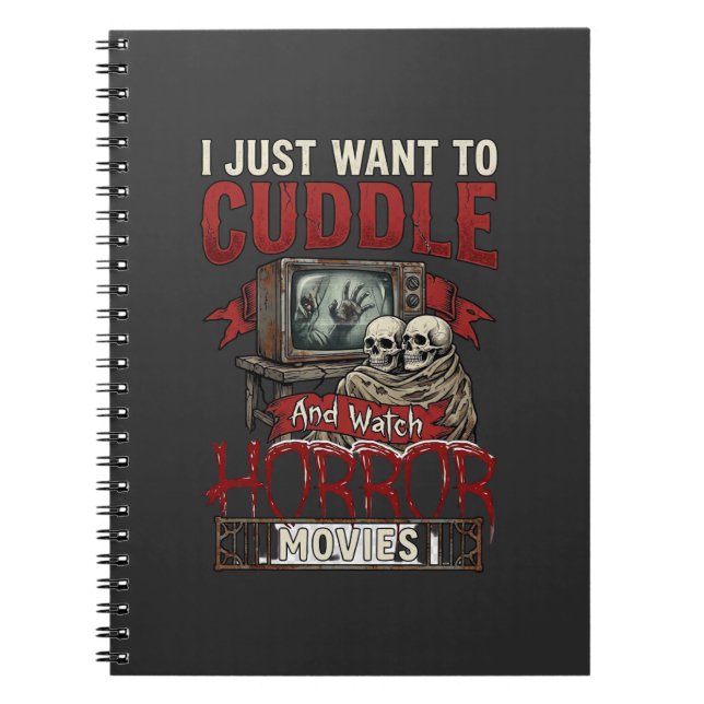 Cuaderno Películas de Terror Acurrucadas Calaveras de Hallo (Frente)