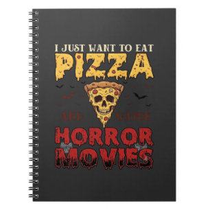 Cuaderno Películas de terror de pizza Halloween Calavera Mu