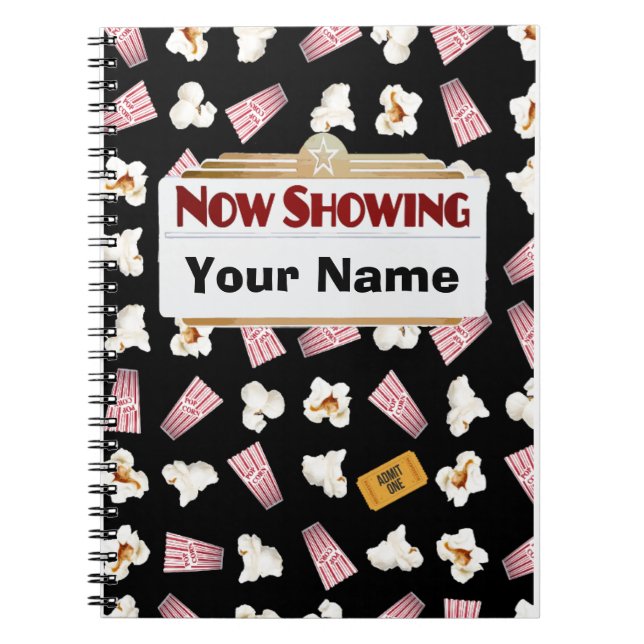 Cuaderno Películas y personalizable de las palomitas (Frente)