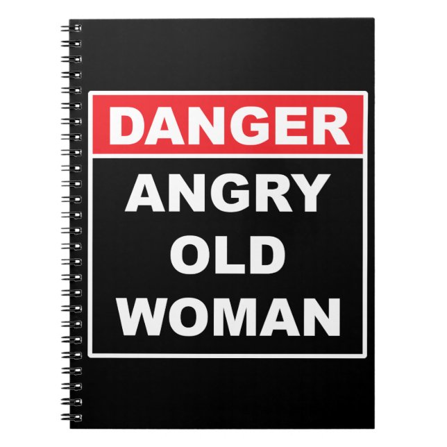 Cuaderno Peligro: anciana enojada - regalo divertido de mor (Frente)