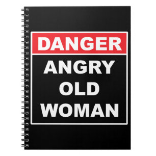 Cuaderno Peligro: Angry Old Woman - Gracioso Regalo Mordaza