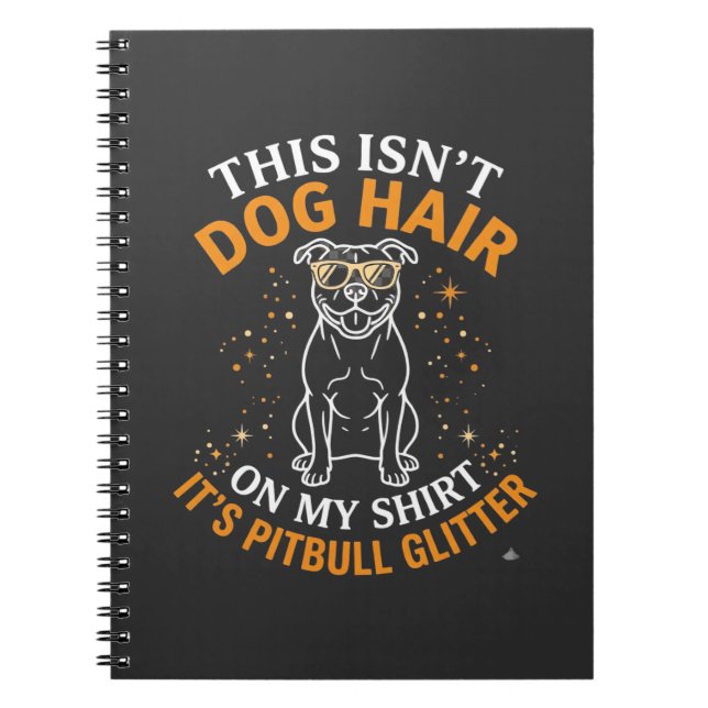 Cuaderno Pelo de Perro Pitbull Brillo Usando Gafas de Sol E (Frente)