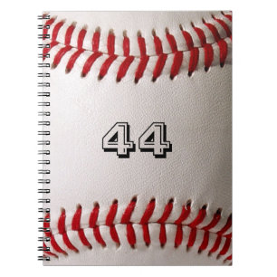Cuaderno Pelota de béisbol blanca clásica con número de jer