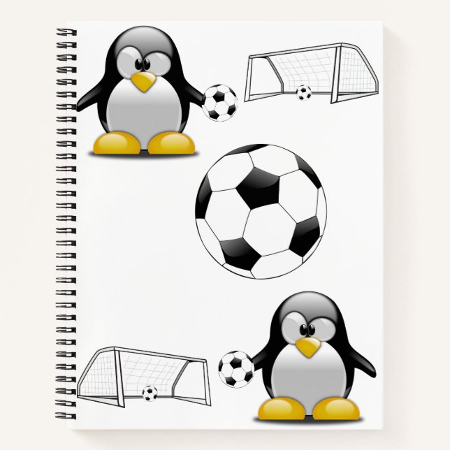 Cuaderno Pelota de fútbol pingüino para bloc de notas (Anverso)