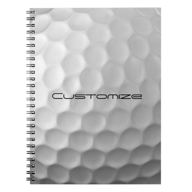Cuaderno Pelota de golf con texto personalizado (Frente)
