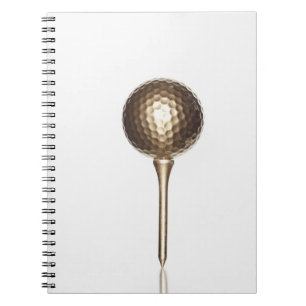 Cuaderno Pelota de golf y camiseta del oro