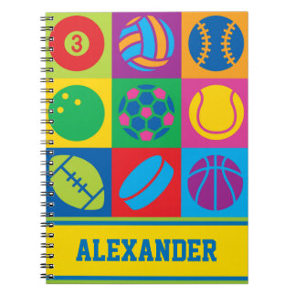Cuaderno Pelotas de deportes de arte pop