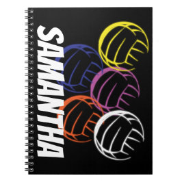 Cuaderno Pelotas de Voleibol de Neón