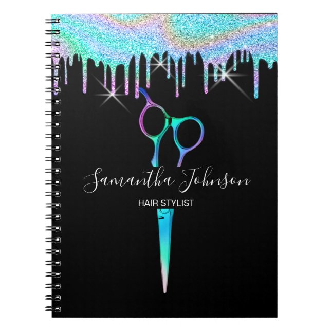 Cuaderno Peluquería Holográfica Neon Unicorn B (Frente)