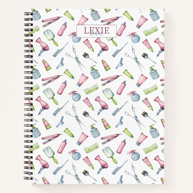 Cuaderno Peluquero, peluquera Salón de belleza personalizad (Anverso)