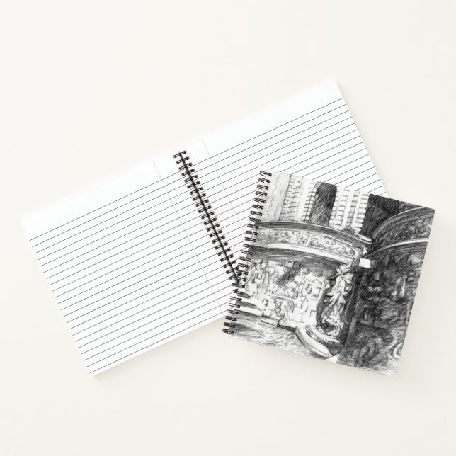 Cuaderno Pencilarla del castillo Monocromo Blanco y negro (Interior)