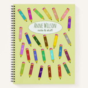 Cuaderno Pencillos educativos alfabéticos coloridos