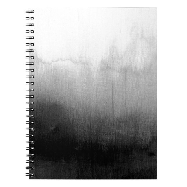 Cuaderno Pendiente blanco y negro moderna de la acuarela (Frente)