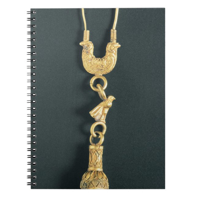 Cuaderno Pendiente del oro con el colgante descenso-formado (Frente)