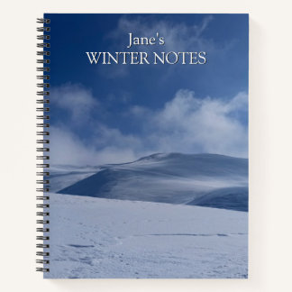 Cuaderno Pendiente nevada de la montaña de invierno persona