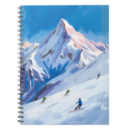 Cuaderno Pendientes de Montaña de Esquí Invierno Acuarela