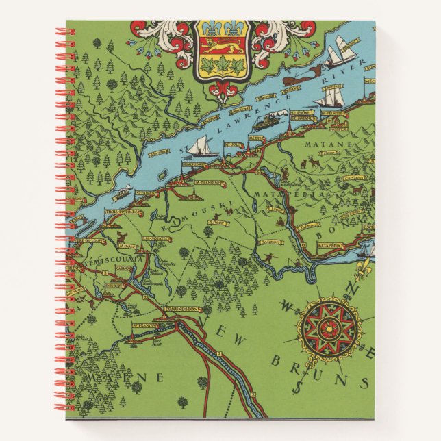 Cuaderno Península de Gaspe, Mapa de Canadá (Anverso)