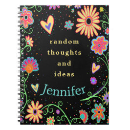 Cuaderno Pensamiento al azar e ideas Floral personalizada