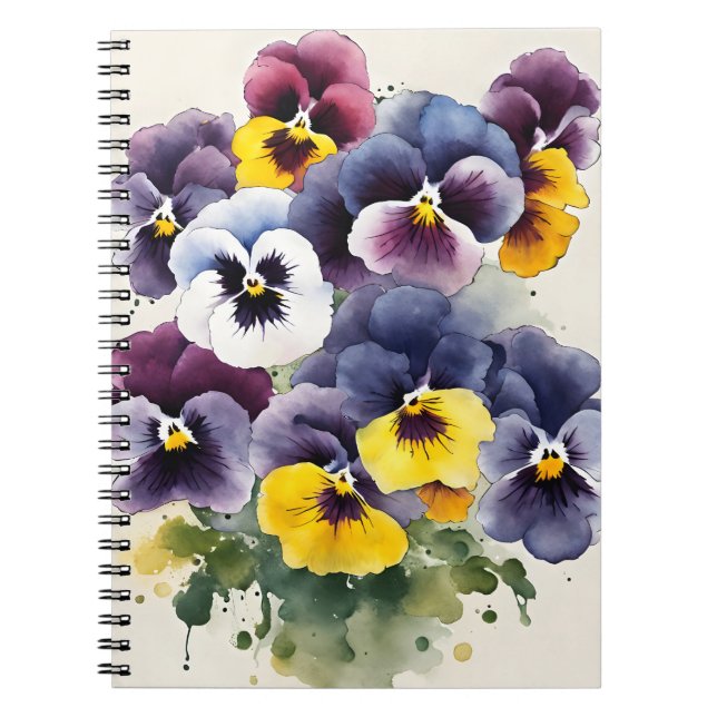 Cuaderno Pensamiento - Flores de acuarela (Frente)