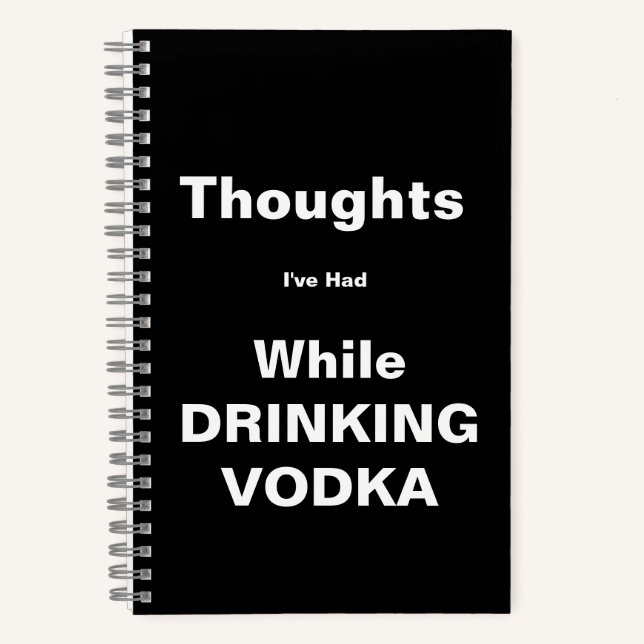 Cuaderno Pensamientos Beber portátil Vodka (Anverso)