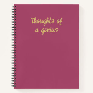 Cuaderno Pensamientos divertidos de un genio rosado y dorad
